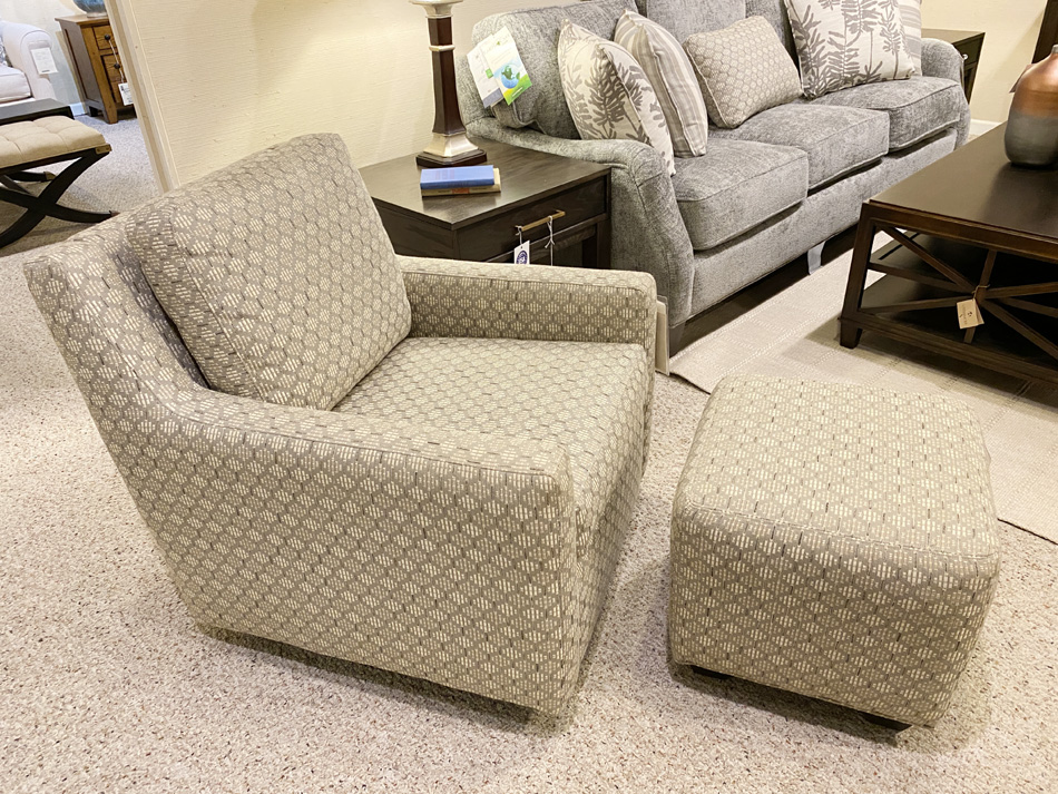 Hickorycraft Swivel Chair and Ottoman